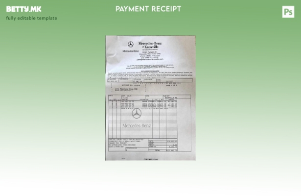 Шаблон за уплатница за услугата Mercedes Benz во модерен стил